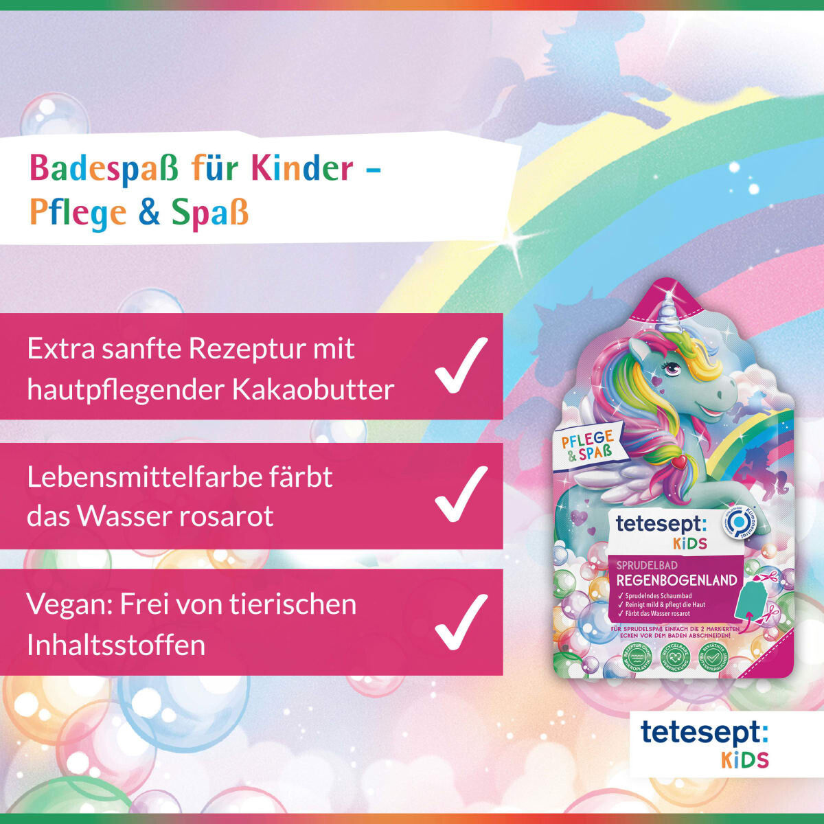 Детская добавка для ванн с пеной для ванн Rainbowland 40г tetesept — фото 3