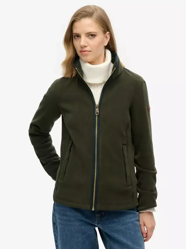 Флисовая куртка на молнии, излишки товаров, зеленого цвета Superdry — фото 3