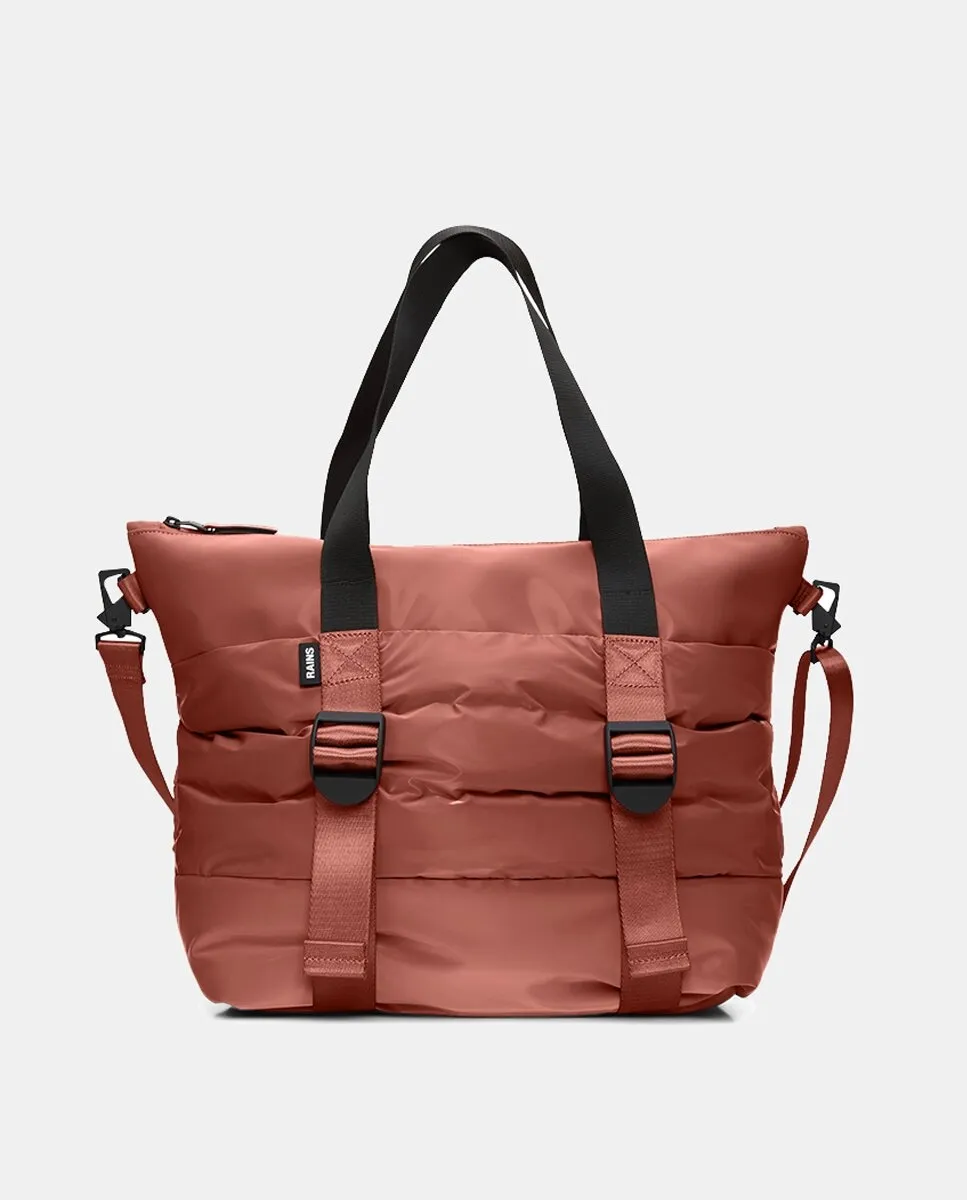 

Миниатюрная стеганая сумка-тоут из комбинированной ткани Rains, красный