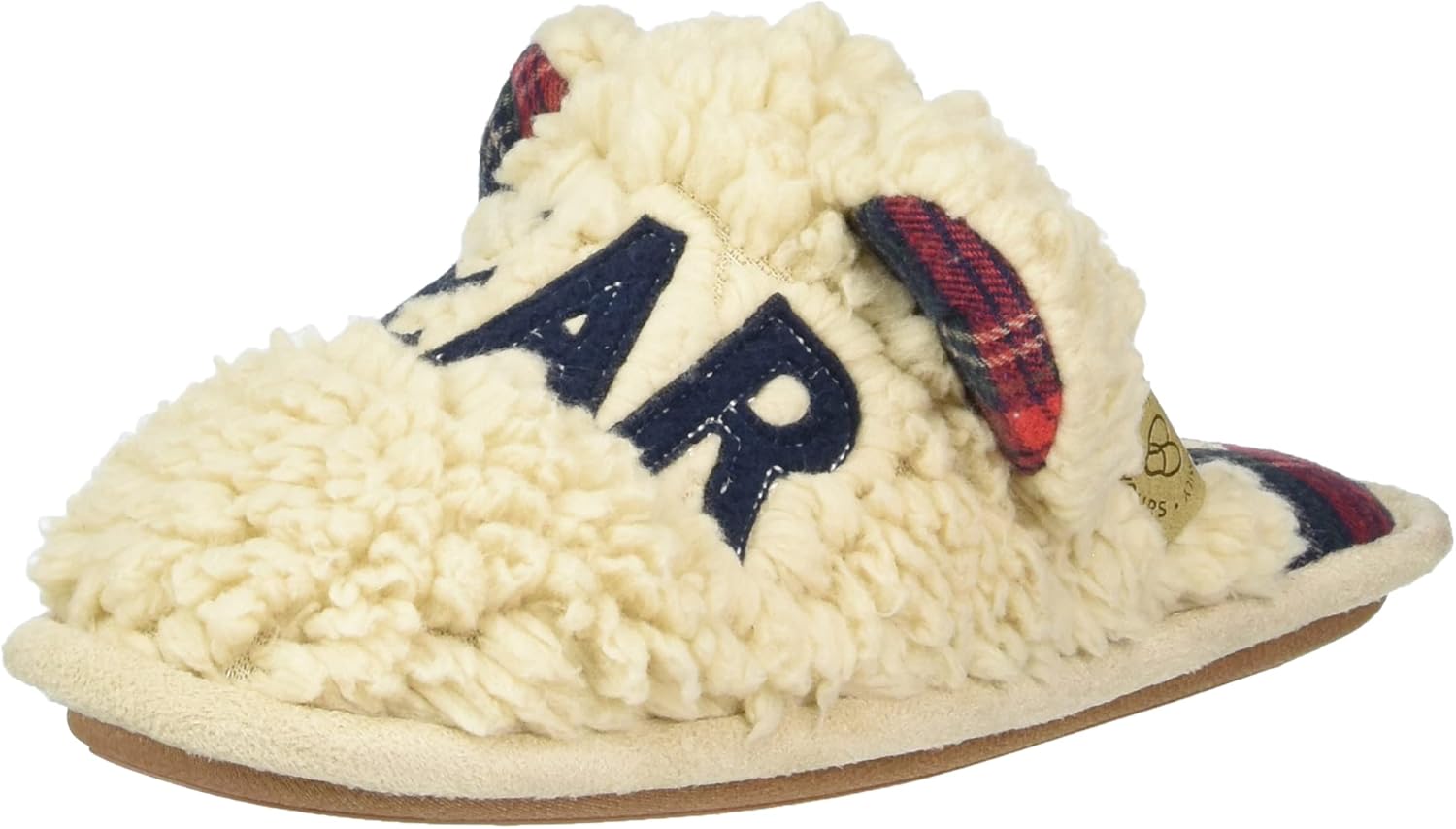 

Женские тапочки Dearfoams Buffalo Check Lil Bear, Cream