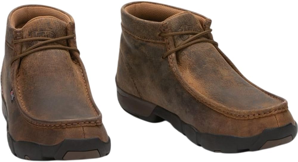 

Мужские рабочие туфли Justin Cappie 4" - рабочие туфли с квадратным носком из цельнозернистой кожи с Мок-Тоу и маслобензо- и противоскользящей резиновой подошвой, сертифицированные по ASTM, темно-коричневый