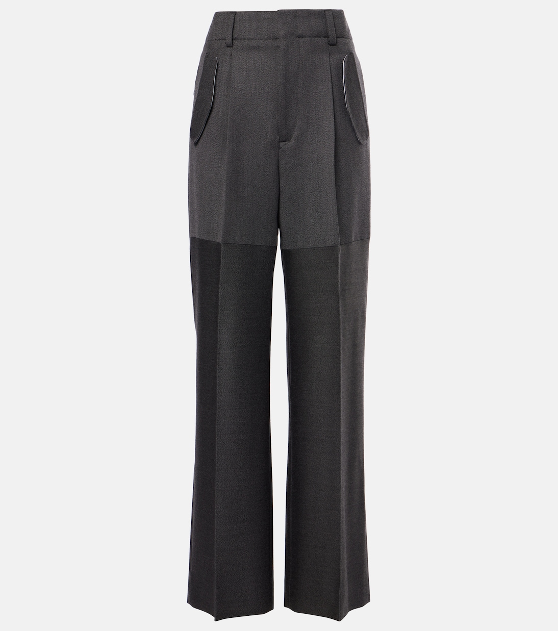 

Широкие шерстяные брюки со вставками Victoria Beckham, Charcoal