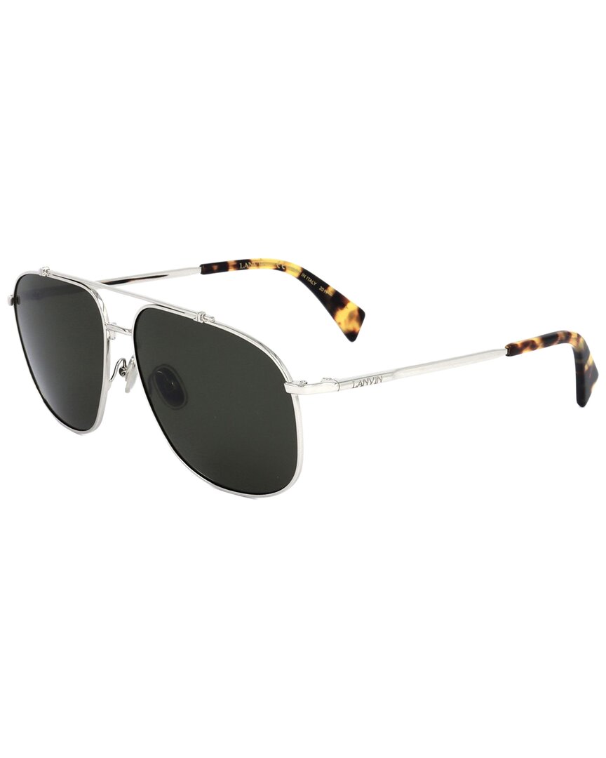 

LANVIN Унисекс LVN110S 60 мм солнцезащитные очки, серебристый/зеленый