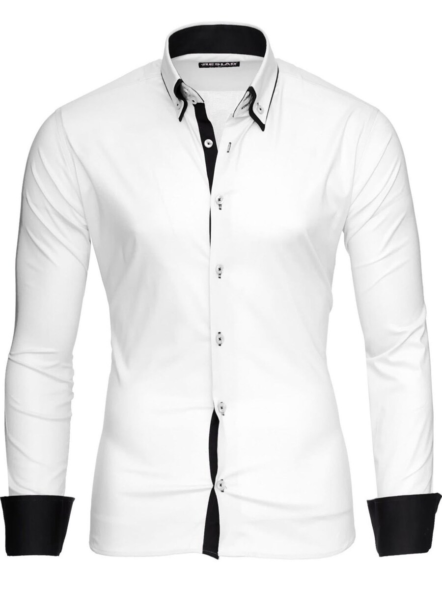 

Рубашка Slim Fit на пуговицах Reslad RS7050, белый