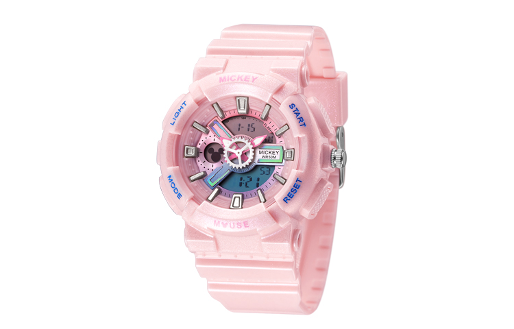 

Disney Часы Mickey Series Quartz Movement Silicone Strap Watch Unisex Pink Watch Dial