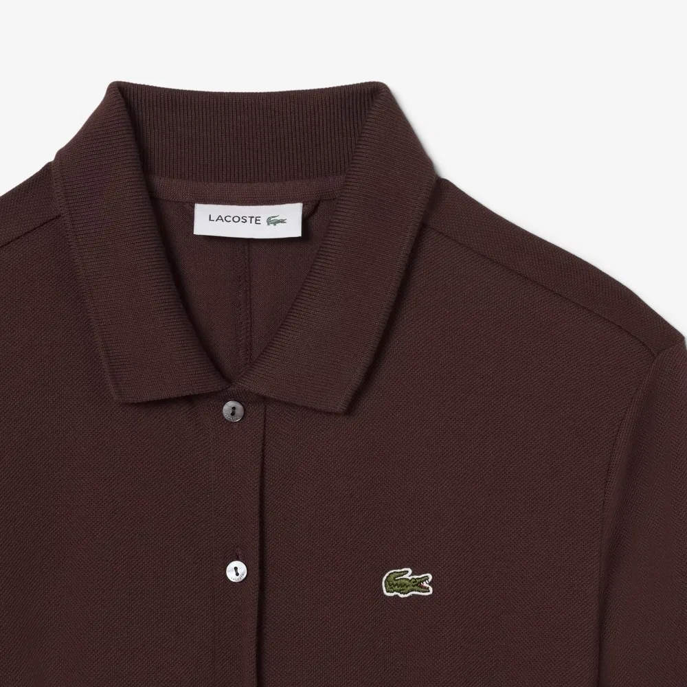Платье-поло Lacoste с расклешенной юбкой, бордовый — фото 4