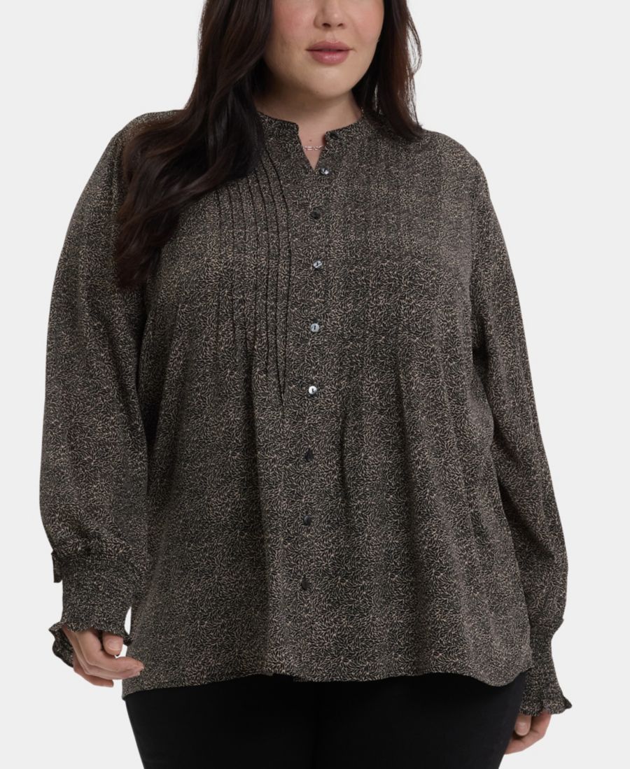 

Плиссированная крестьянская блузка с длинными рукавами больших размеров NYDJ, Meadowlark