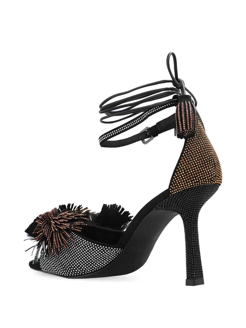 Босоножки Pom Pom 90 с завязками на щиколотке Kurt Geiger London, черный — фото 3