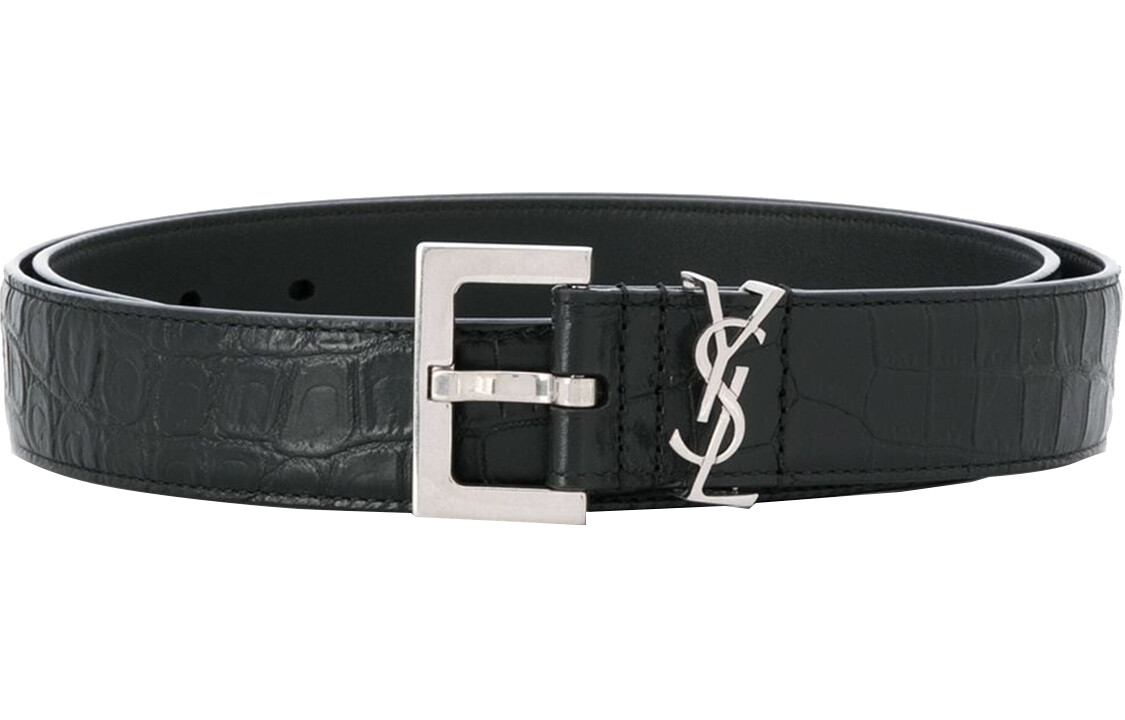 

SAINT LAURENT Мужские кожаные ремни, Black