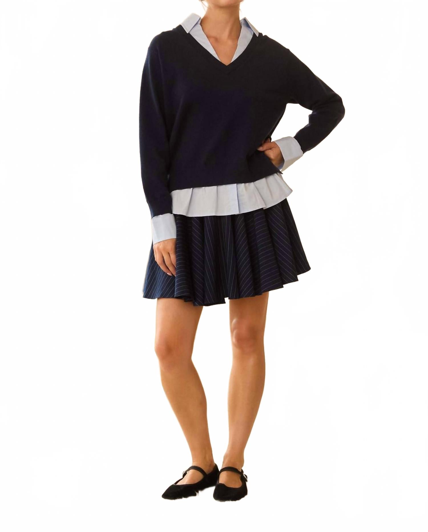 

SKIES ARE BLUE Мини-юбка Taylor в полоску, синяя