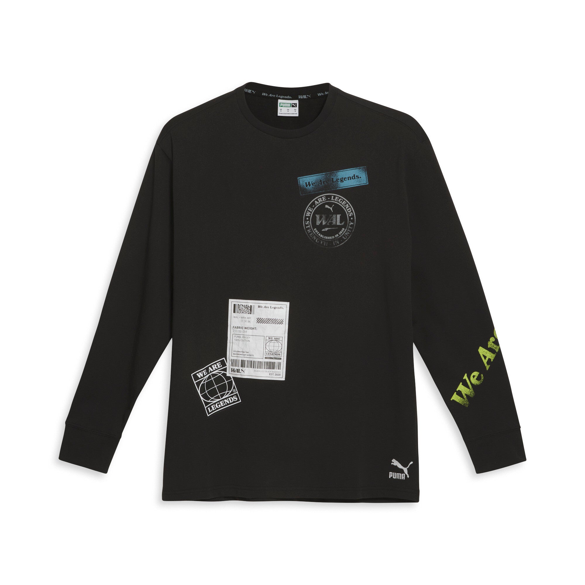 

Мужская футболка PUMA We Are Legends WRK.WR с длинным рукавом, черный