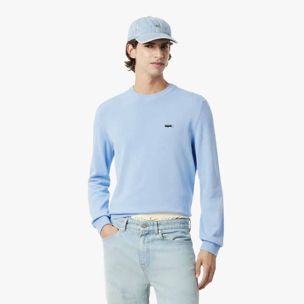 Мужской джемпер Holiday Croc с круглым вырезом светло-голубой от Lacoste