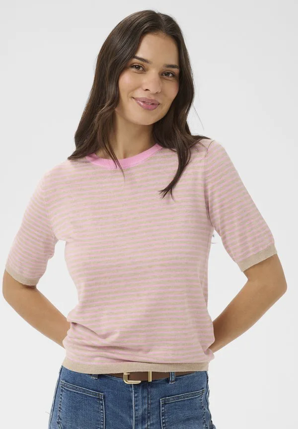 

Футболка kalizza в узкую полоску без принта Kaffe, Feather Mel Pink Fine Stripe, Розовый, Футболка kalizza в узкую полоску без принта Kaffe, Feather Mel Pink Fine Stripe