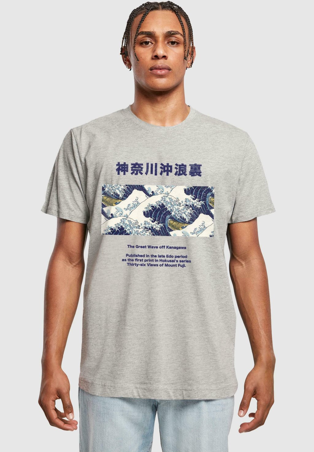 

Футболка с принтом HOKUSAI 36 Merchcode, цвет heather grey