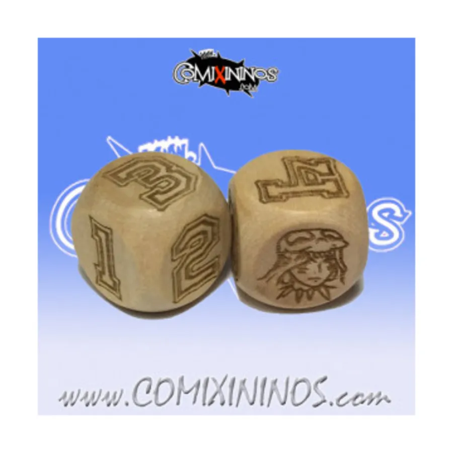 

d6 Игральные кости Амазонки (2), Fantasy Football Miniatures - Wooden Dice (16mm)