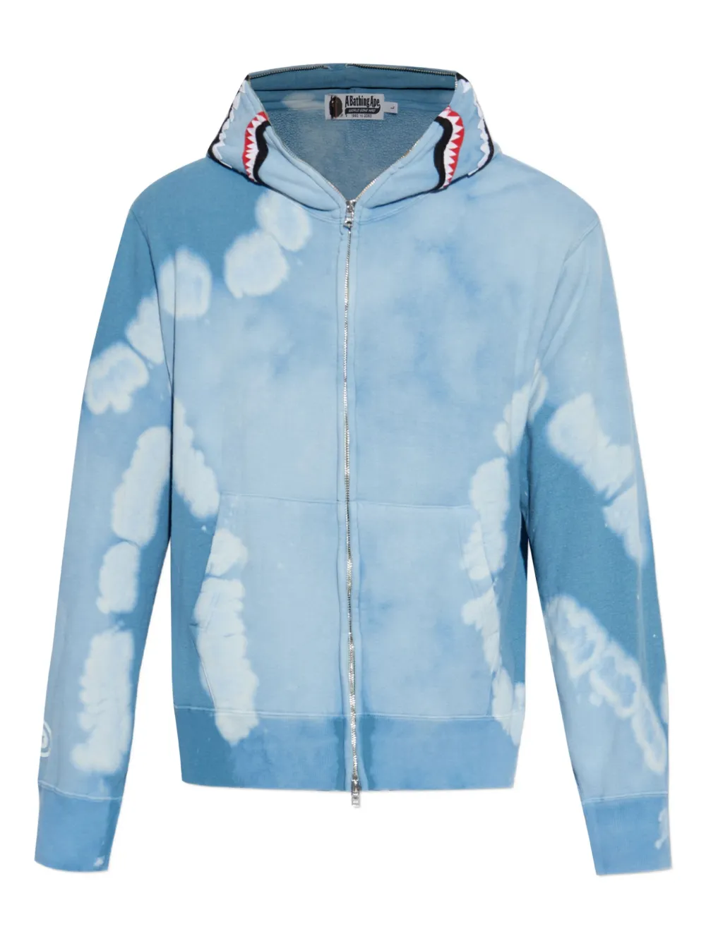 

Худи на молнии с принтом тай-дай A BATHING APE, синий