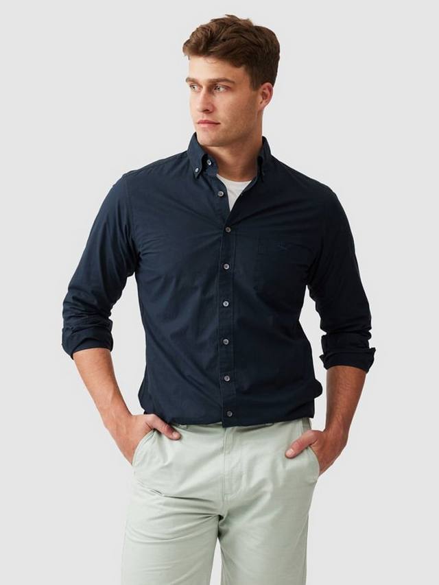 

Хлопковая рубашка Hendrick Poplin Slim Fit с длинными рукавами Rodd & Gunn, Eclipse