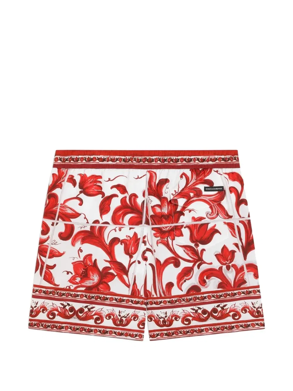 Нейлоновые шорты-боксеры с принтом "Майолика" Dolce & Gabbana Kids, белый — фото 2