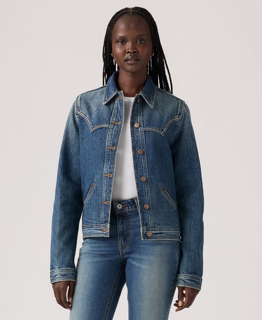 

Женская оригинальная куртка-тракер с декором Levi's, Show On The Road Trucker