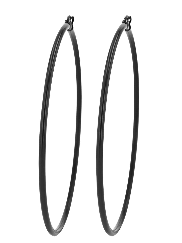 

Adeliás Женские серьги - серьги-кольца из нержавеющей стали черного цвета