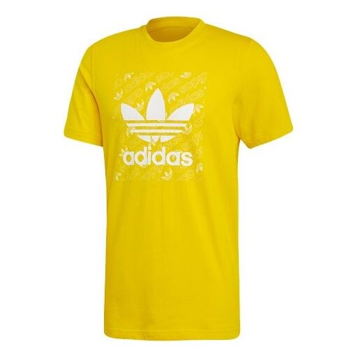 

Футболка с монограммой квадратная футболка Adidas, желтый