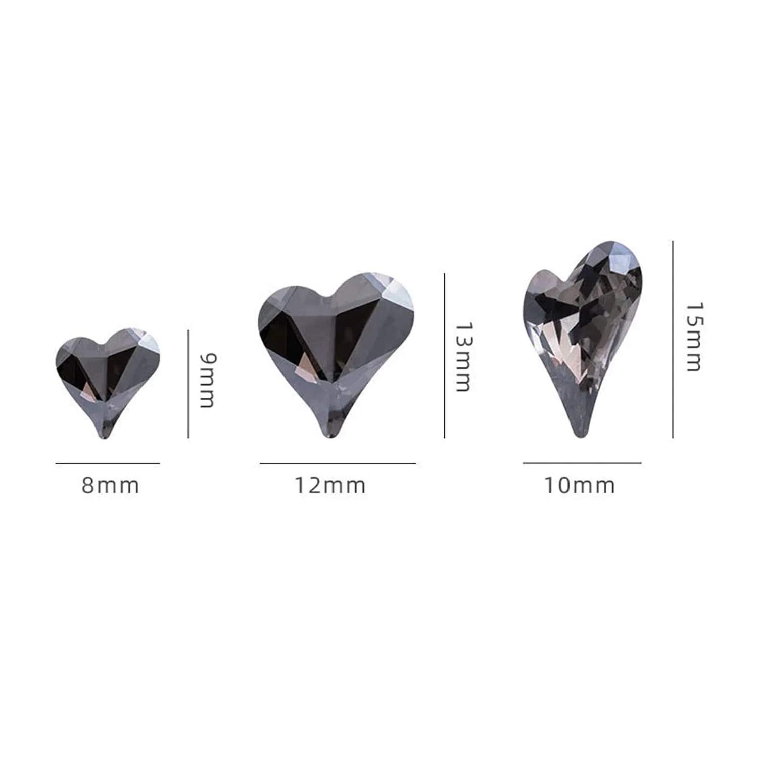 Стразы для ногтей «Crooked Heart 3D Glitter Rhinestones» 36 шт. ‎Marmoday — фото 2
