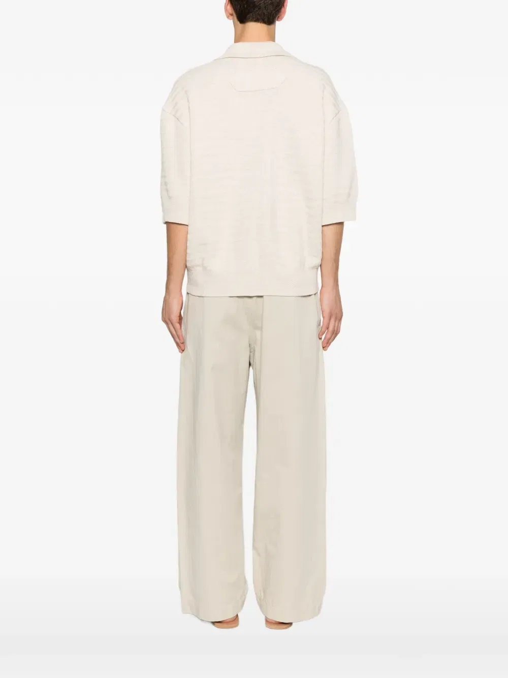 Футболка с V-образным вырезом JACQUEMUS, бежевый — фото 4