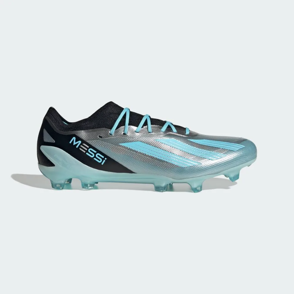 Футбольные бутсы Adidas для взрослых унисекс X Crazyfast Messi.3 для твердого грунта, металлик/синий/черный — фото 3