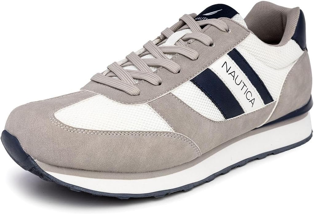 

Мужские повседневные кроссовки Nautica на шнуровке, стильные оксфордские прогулочные туфли - легкие, удобные, универсальная обувь на каждый день, белый/синий/серый