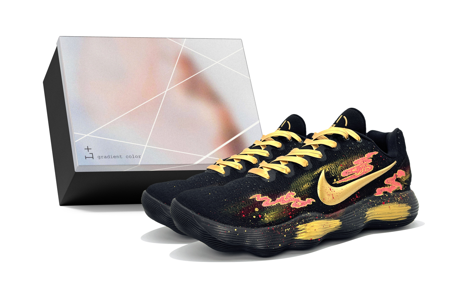 

Nike Гиперданк 2017 устойчивые к истиранию низкие баскетбольные кроссовки унисекс черные черные коробка, цвет Black (Box)