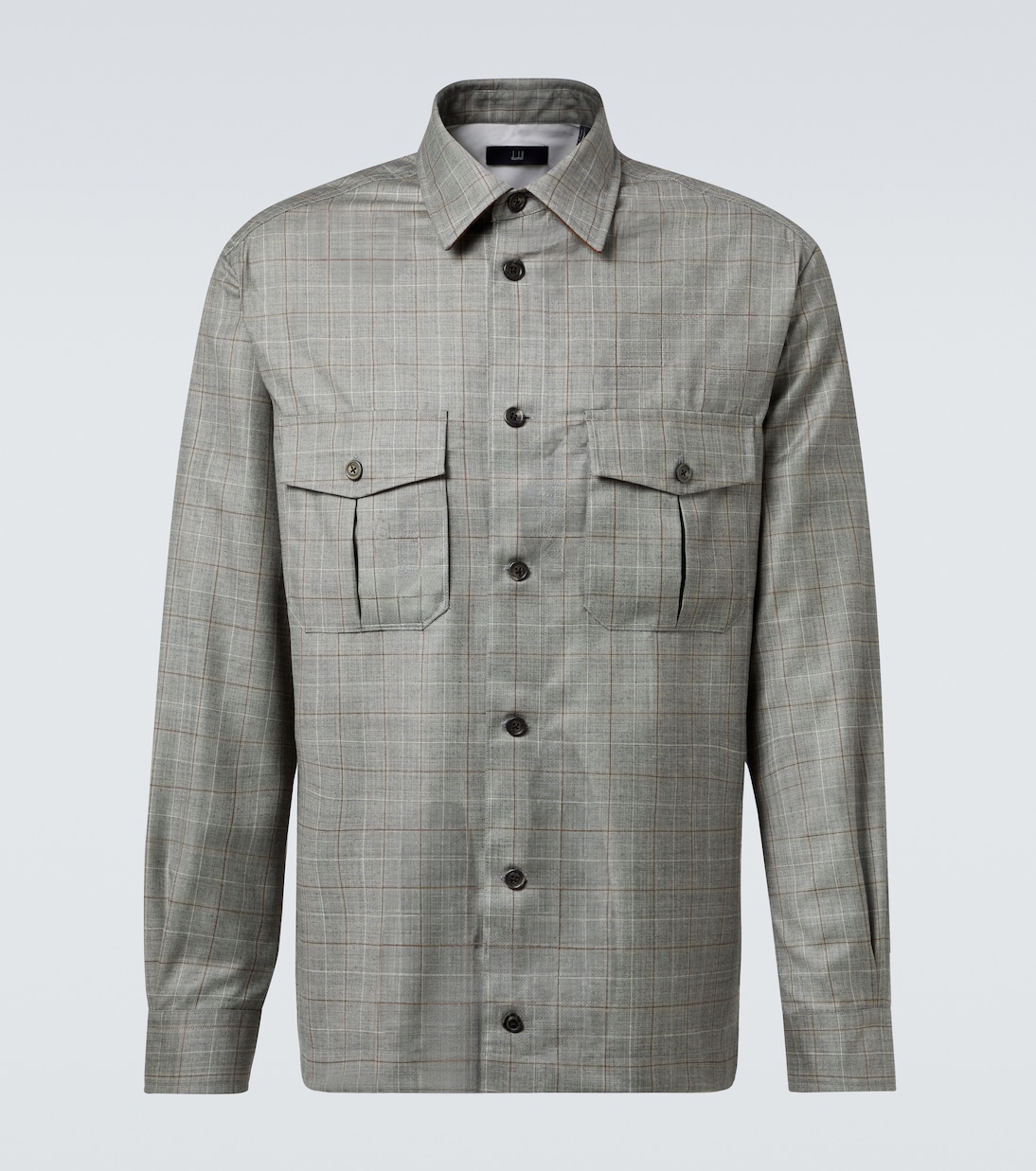 

Клетчатая шерстяная рубашка Dunhill, Light Grey