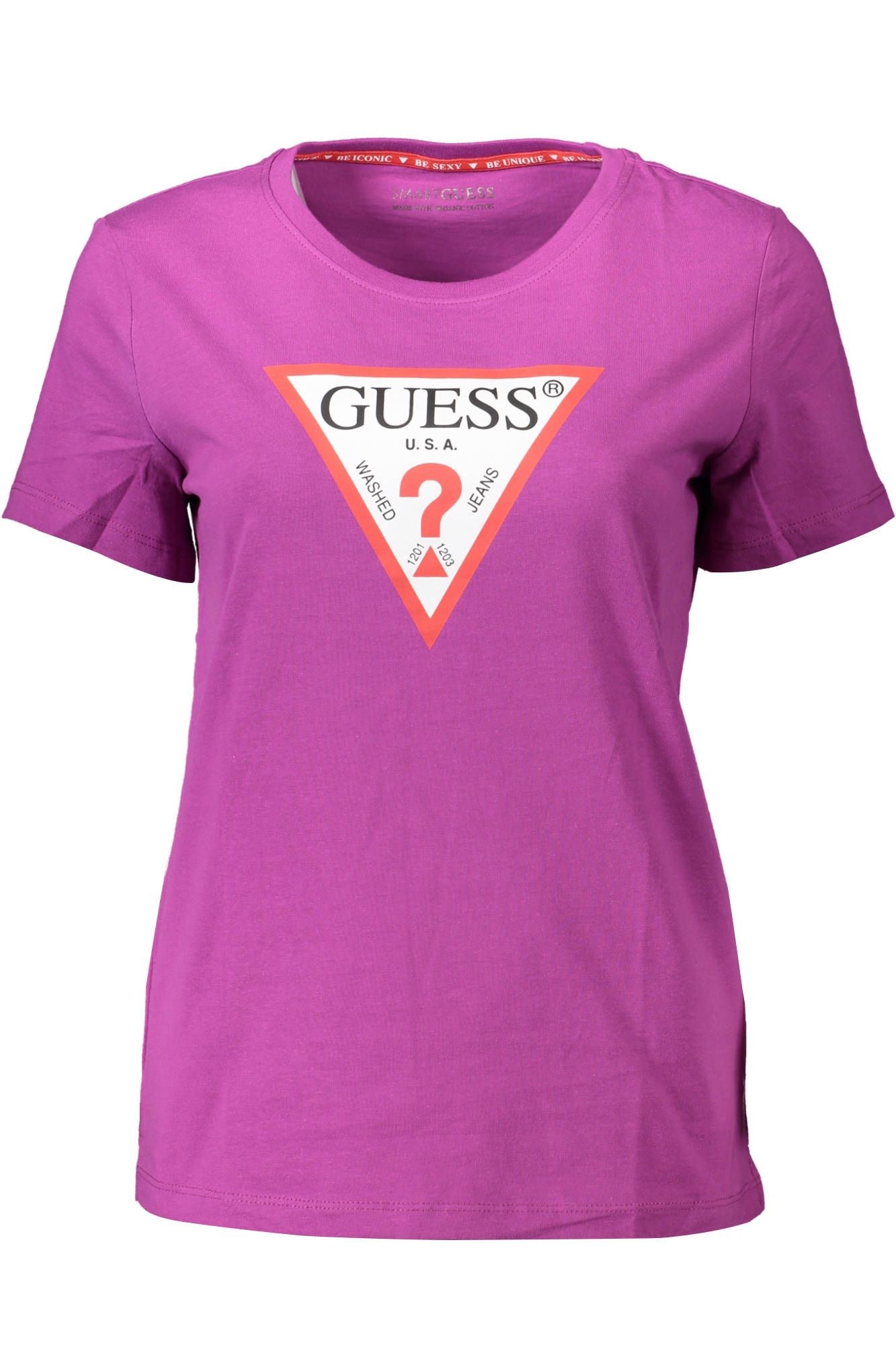 

Женская футболка из фиолетового хлопка Guess Shoes