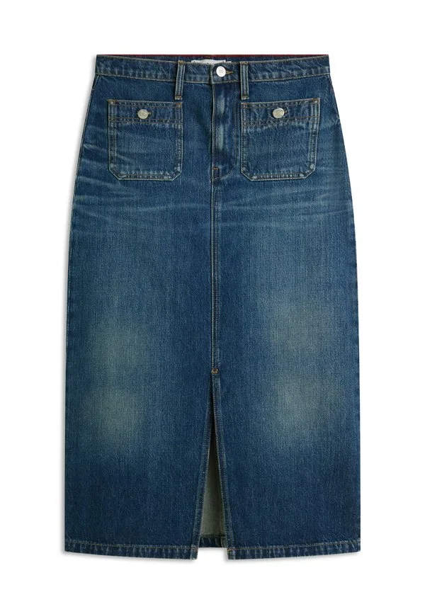 Джинсовая юбка-миди прямого кроя с высокой посадкой Tommy Hilfiger, Blue Denim — фото 4