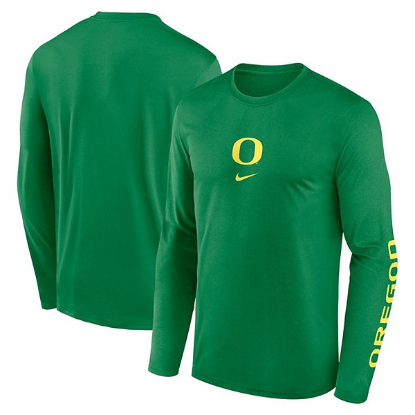 

Мужская зеленая футболка oregon ducks primetime center lockup two-hit legend с длинным рукавом Nike