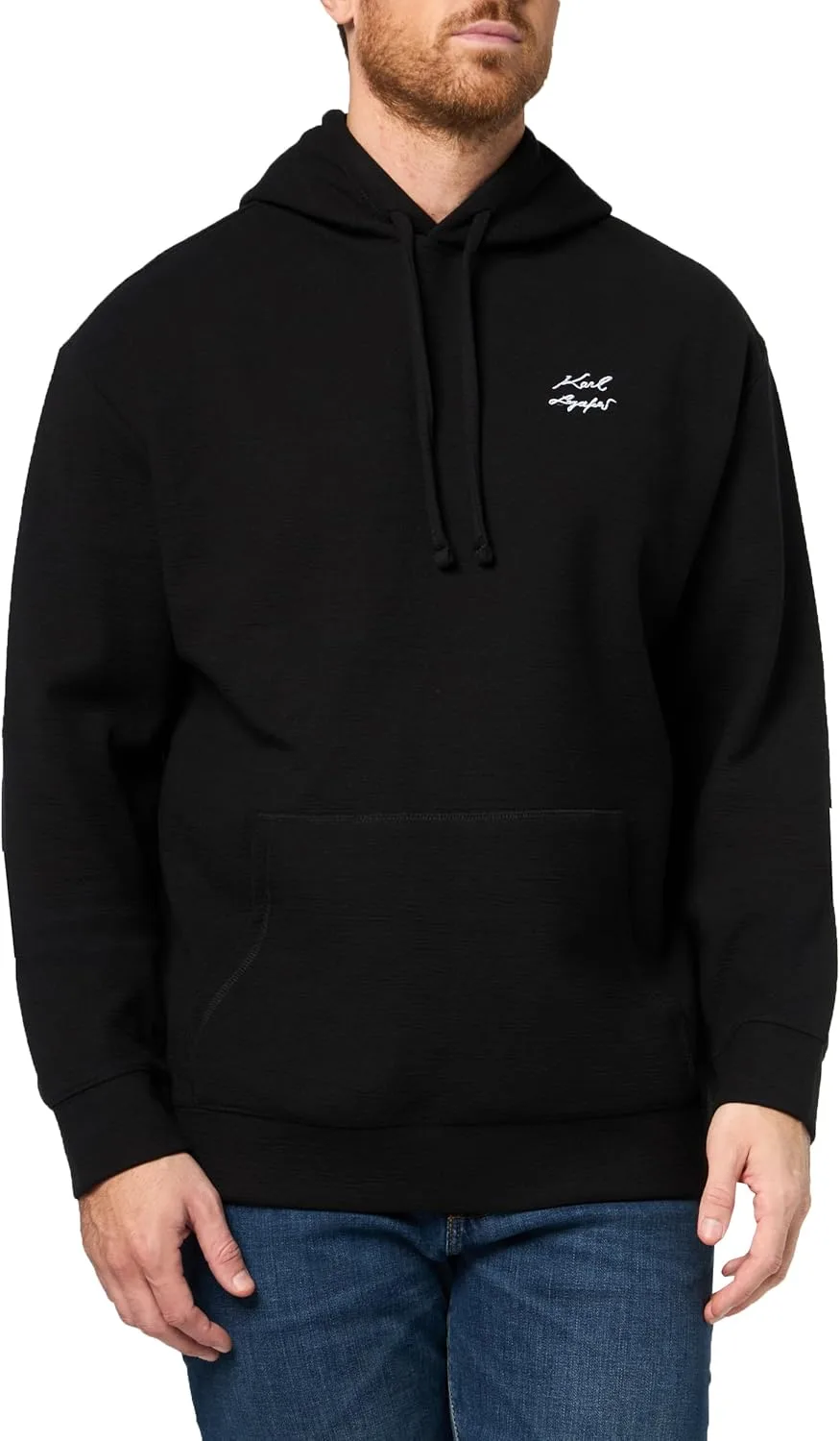 

KARL LAGERFELD мужской худи с длинным рукавом и фактурным принтом на груди