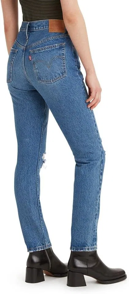 Джинсы Levi's 501 Skinny, Medium Indigo Destructed — фото 2