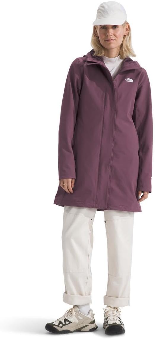 

THE NORTH FACE Женская парка Shelbe с капюшоном из рашель, флисовая подкладка, несъемный капюшон, карманы на молнии, защита от ветра и влаги, Midnight Mauve