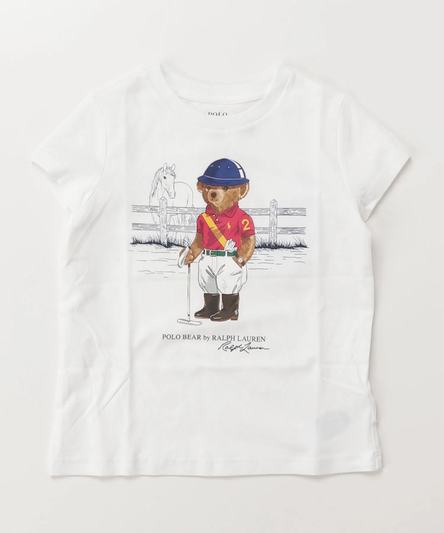 Детская футболка POLO RALPH LAUREN CHILDRENSWEAR с принтом Polo Bear — фото 3