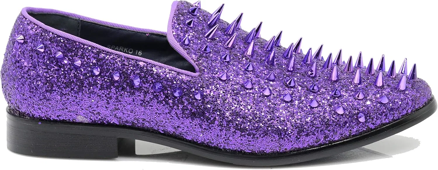 SPK16 Herren Vintage Spike Kleid Лоферы без шнуровки Schuhe Klassische Smoke Kleid Schuhe Enzo Romeo, Purple — фото 2