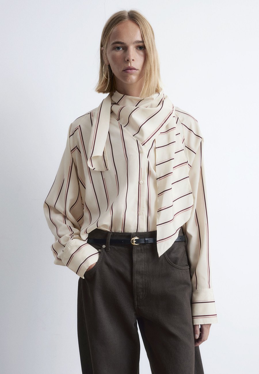 

Блуза & other stories SCARF-DETAIL , Beige Burgundy Pink/Beige