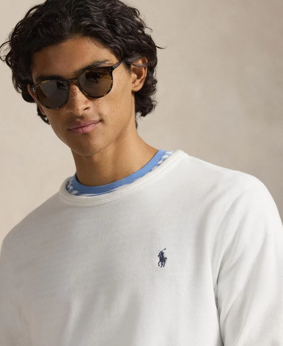 Мужская толстовка с длинными рукавами и круглым вырезом Polo Ralph Lauren, White — фото 3