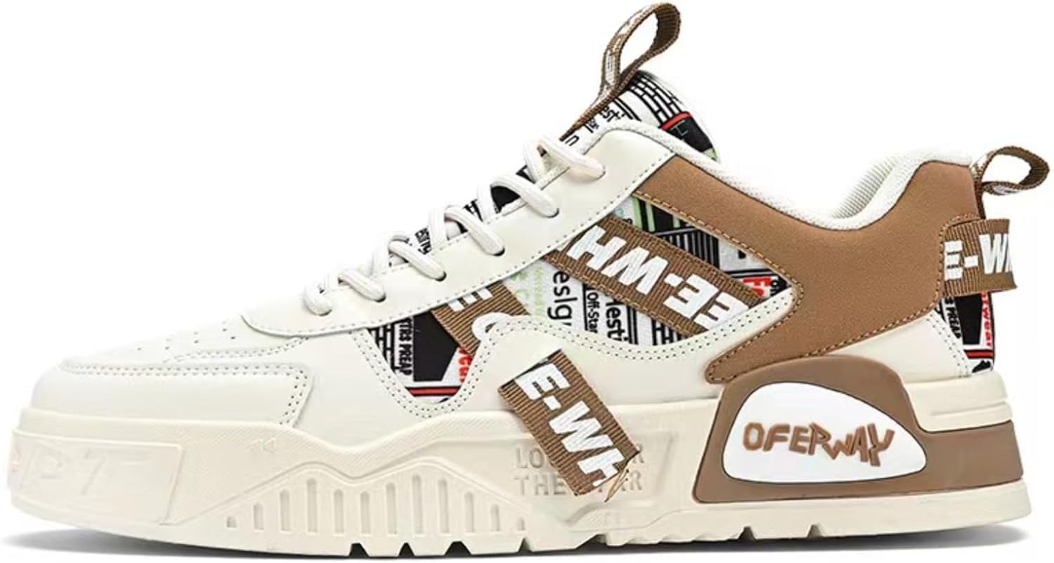 

Мужские повседневные кроссовки 2025 Fashion Thick Sole Athletic Shoes, легкие противоскользящие туфли для ходьбы, дышащая платформа с низким верхом для повседневной одежды молодежи Azttoztto, хаки