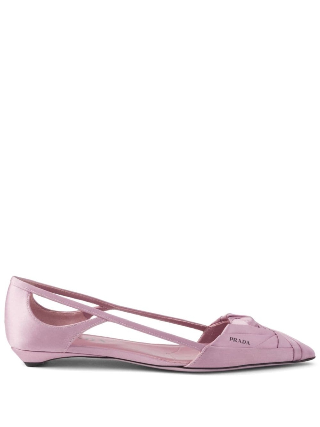 Балетки Prada Satin-finish с вырезами, розовый