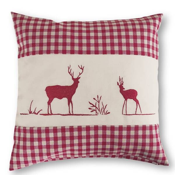 

Декоративная подушка wometo Landhaus Karo Hirsch, 40x8x40 см цвет hirsch rot