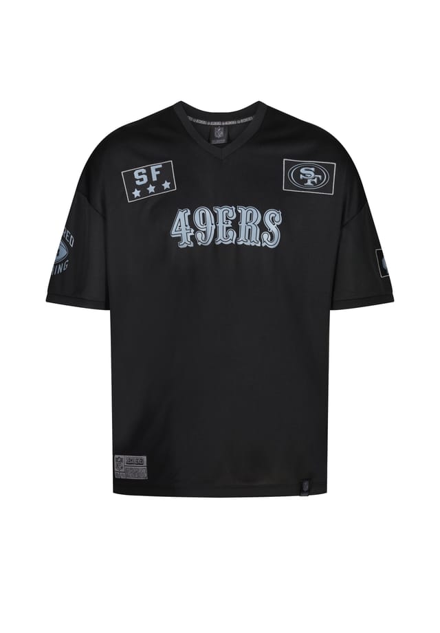 

Футболка nfl 49ers sf 46 oversize с крутым принтом спереди Re:Covered, черный