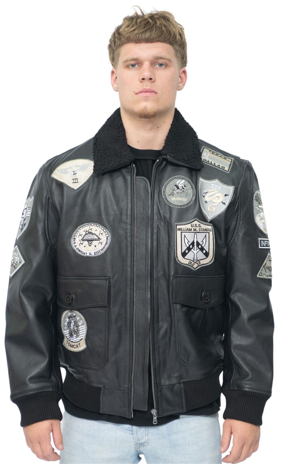 

Кожаный бомбер top gun a2 сан-диего Infinity Leather, черный