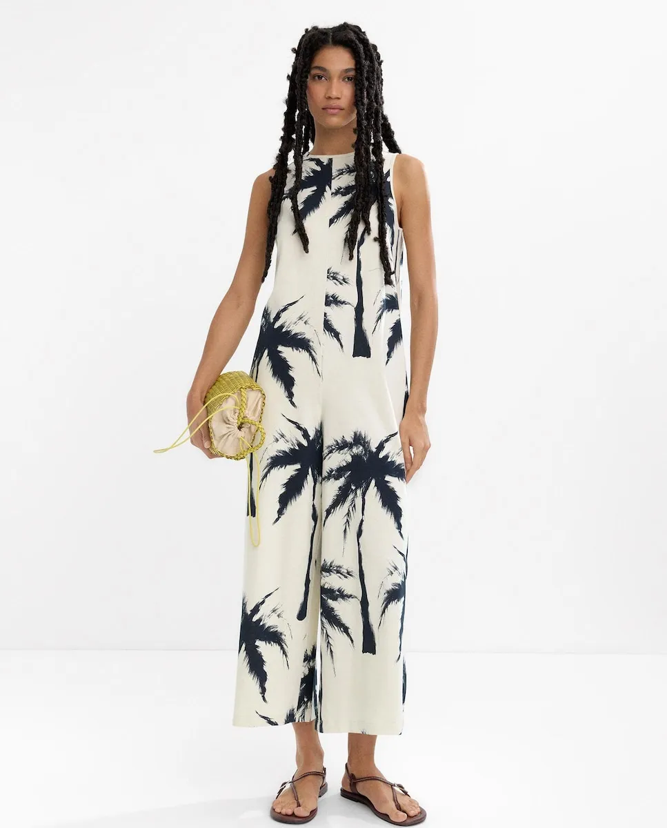 

Свободная футболка из 100% хлопка с принтом пальм Parfois, пастельно-розовый