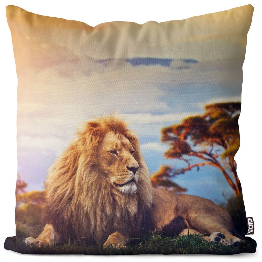 

Чехол на подушку VOID Lion Africa Safari, полиэстер, водонепроницаемая подушка для улицы и дома. Размер: 60 x 60 см.