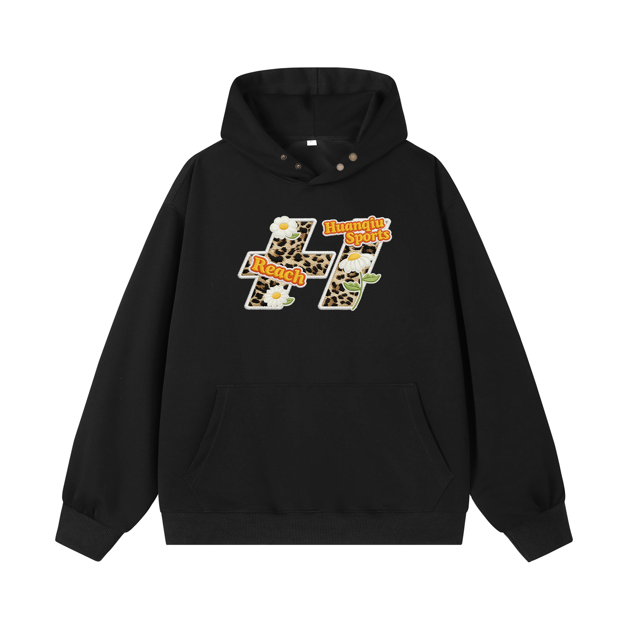 

Толстовка Unisex Hooded Moderate Heavyweight HUANQIU, черный (fleece-lined)