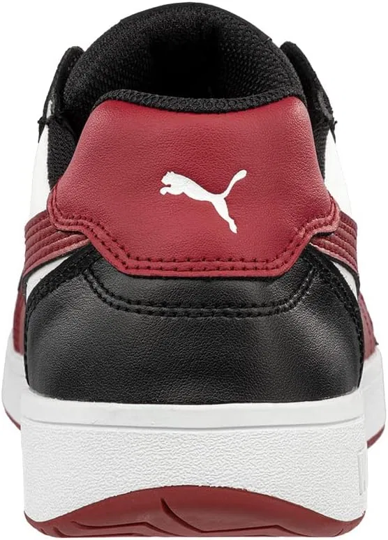 Защитные ботинки PUMA Safety Frontcourse Low S3 ESD FO HRO SR унисекс, нескользящая подошва из стекловолокна без металлических вставок, Black / White / Red — фото 4